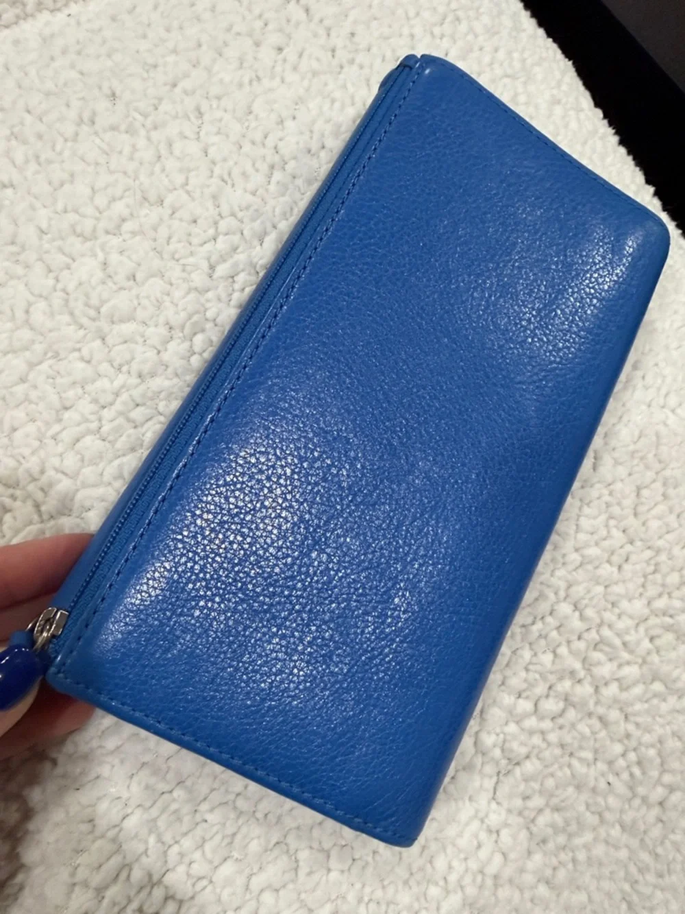Coach Blue Leather Foldover Wallet - Picture 7 of 7
